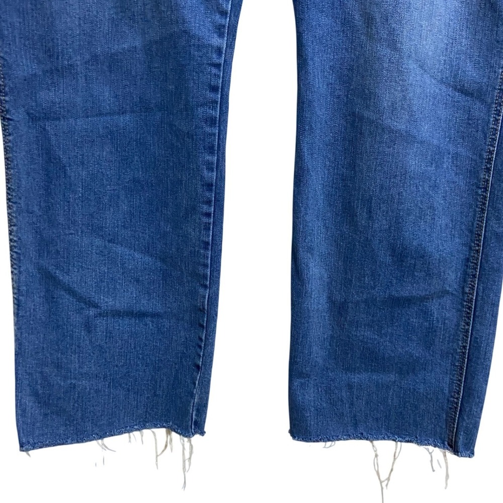 Old Navy High Rise Flare Ankle Jeans Medium Wash Raw‎ Hem 20 Tall Slim Pocket - Picture 8 of 11